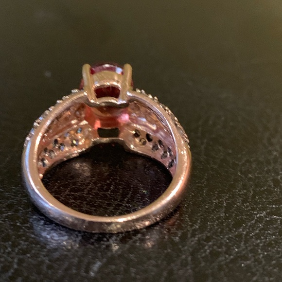 14K Rose Gold - Fire Opal & Diamond Cocktail Ring - Picture 3 of 7